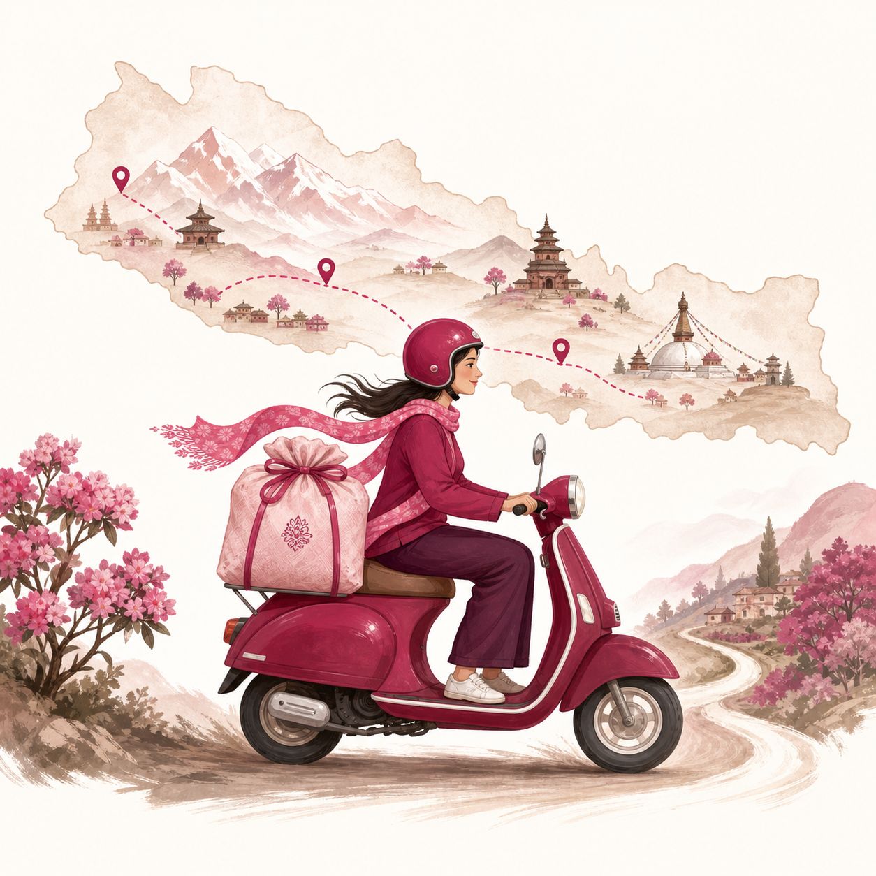 Delivery across Nepal illustration